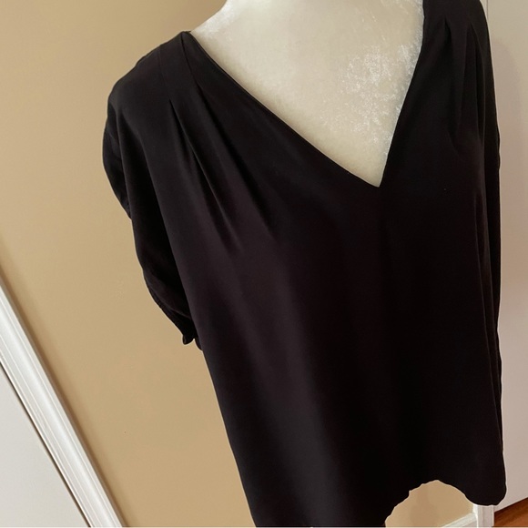 Black V Neck Blouse - Picture 4 of 6